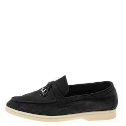 Loro Piana Summer Charms Walk black suede| Women's