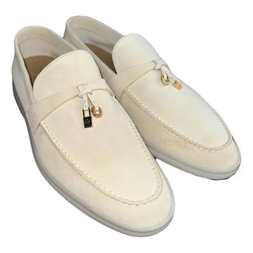 Loro Piana Summer Charms Walk white suede