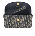 Dior | 30 Montaigne East-west Chain Bag In Blue Dior Oblique Jacquard Canvas.
