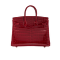 Hermès Bag | Birkin 30 Handbag Made From Shiny Niloticus Crocodile Leather In The Deep Red Color