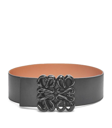 Loewe Anagram reversible leather belt Black